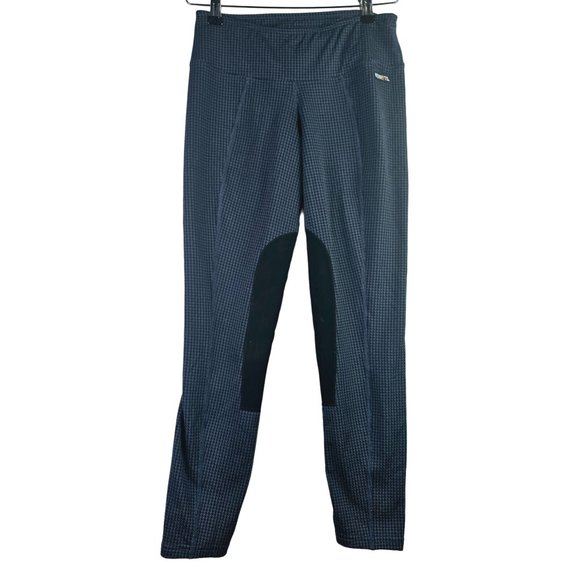 Kerrits Momentum Knee Patch Blue Houndstooth Tight Riding Breeches, Sz XS - Picture 1 of 9